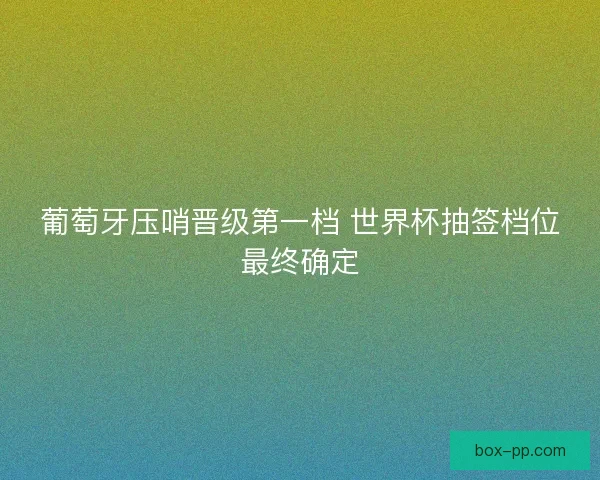 葡萄牙压哨晋级第一档 世界杯抽签档位最终确定 葡萄牙压哨晋级第一档 世界杯抽签档位最终确定