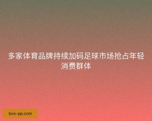 多家体育品牌持续加码足球市场抢占年轻消费群体 多家体育品牌持续加码足球市场抢占年轻消费群体